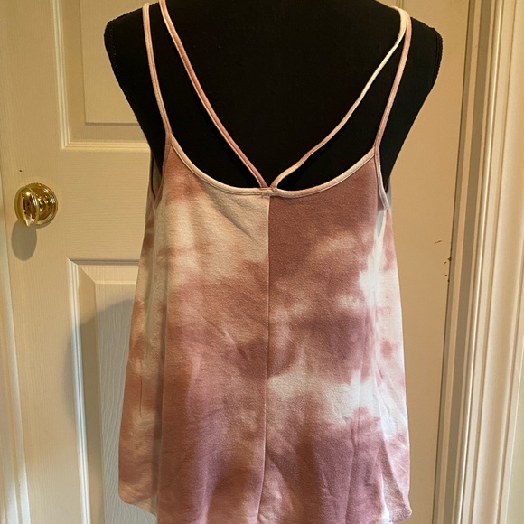 Pink and white tie dye tank top - Picture 4 of 5